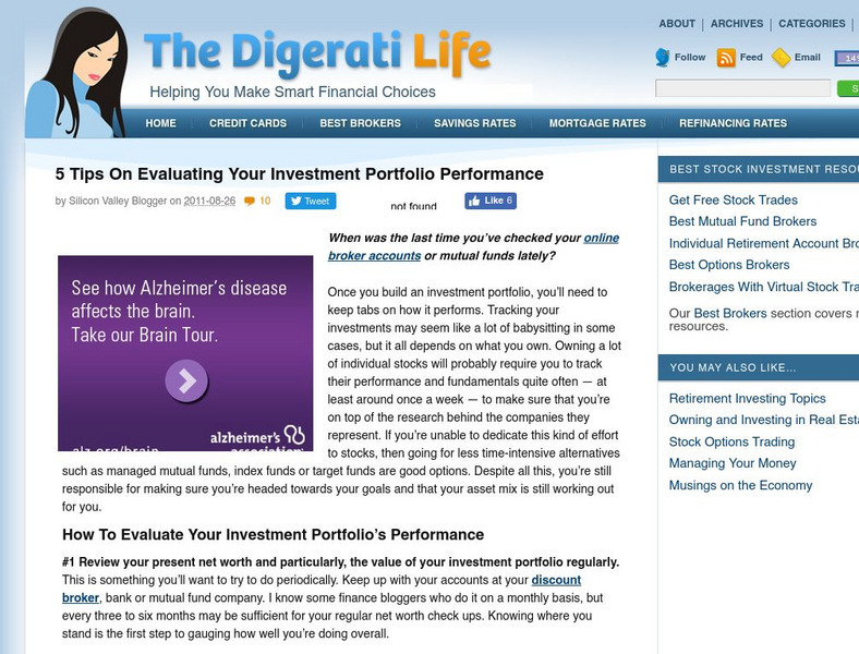 Digerati Life: Five Tips on Evaluating Your Investment Portfolio Website