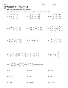 Printables Matrix Operations Worksheet collection of matrix operations worksheet bloggakuten bloggakuten