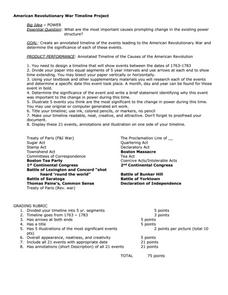 Printables American Revolution Timeline Worksheet american revolution timeline project 6th 8th grade activities project