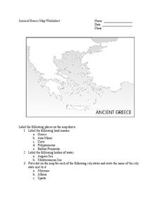 Worksheets Ancient Greece Map Worksheet ancient greece map worksheet 6th 8th grade lesson planet worksheet