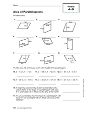 Worksheets Area Of Parallelograms Worksheet area of parallelograms worksheet intrepidpath practice 4 5 6th 8th grade worksheet