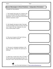 Worksheets Area Word Problems Worksheets area of rectangles in word problems 3rd 5th grade worksheet worksheet