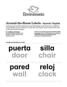 around the room labels spanishenglish kindergarten 12th grade