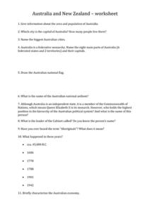 australia and new zealand 7th 10th grade worksheet lesson planet