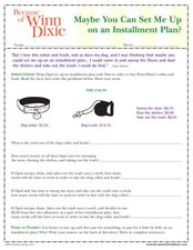 Worksheet Because Of Winn Dixie Worksheets because of winn dixie activity 4th grade worksheet lesson planet worksheet