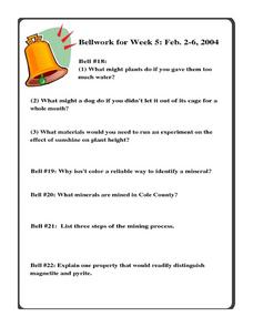 Printables Experimental Design Worksheet bellwork for week 5 minerals and experimental design 7th 9th worksheet