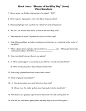 Printables Holes Worksheets milky way lesson plans worksheets reviewed by teachers black holes of the nova video questions