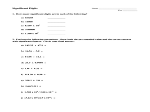 Printables Sig Figs Worksheet calculations involving significant figures 8th grade worksheet worksheet