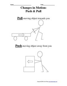 Worksheet Push And Pull Worksheets changes in motion push pull 3rd 4th grade worksheet lesson worksheet