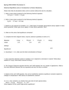 Printables Introduction To Chemistry Worksheet printables introduction to chemistry worksheet safarmediapps chemical equilibria and an water higher worksheet