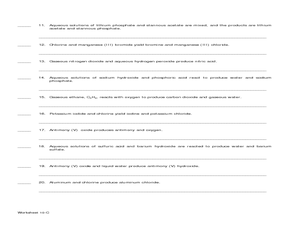Printables 10th Grade Chemistry Worksheets chemical reactions physical states types 10th grade worksheet
