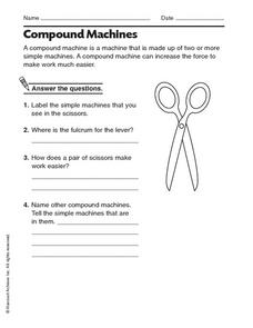 Printables Compound Machines Worksheet compound machines worksheet syndeomedia 2nd 4th grade lesson planet