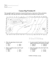 Printables Contour Map Worksheet contour map worksheet 1 6th 9th grade lesson planet worksheet