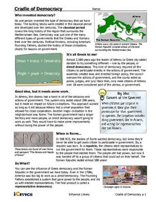 cradle of democracy 6th 12th grade worksheet lesson planet greece and rome venn diagram
