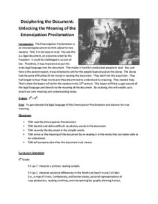 Worksheets Emancipation Proclamation Worksheet deciphering the document unlocking meaning of emancipation proclamation lesson plan