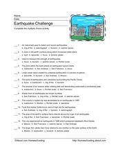 Printables Earthquake Worksheet earthquake challenge 4th 6th grade worksheet lesson planet worksheet