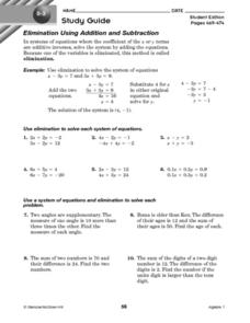 Elimination using addition homework help
