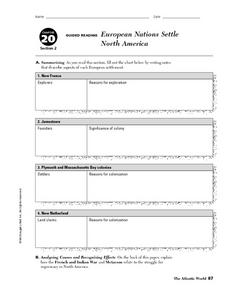 Printables Mcdougal Littell American History Worksheet Answers european nations settle north america guided reading 7th 10th mcdougal littell provides this worksheet
