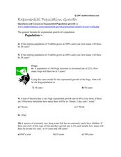 Worksheets Population Growth Worksheet exponential population growth 10th 12th grade worksheet lesson worksheet