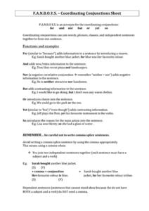 Printables Fanboys Grammar Worksheet conjunction fanboys lesson plans worksheets reviewed by teachers f a n b o y s coordinating conjunctions sheet