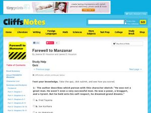 Printables Farewell To Manzanar Worksheets farewell to manzanar quiz 9th higher ed worksheet lesson planet quiz