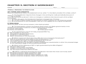 Printables Amending The Constitution Worksheet formally amending the constitution 10th 12th grade worksheet worksheet