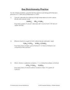 Printables Stoichiometry Practice Worksheet stoichiometry practice worksheet intrepidpath gas 10th 12th grade lesson pla
