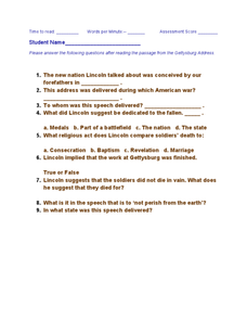 Printables Gettysburg Address Worksheet gettysburg address questions 8th 12th grade worksheet lesson worksheet