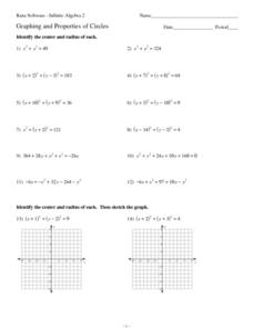 Worksheets Graphing Circles Worksheet graphing and properties of circles 9th 12th grade worksheet worksheet