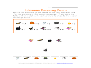 Halloween Decoding Puzzle 1st - 4th Grade Worksheet | Lesson Planet