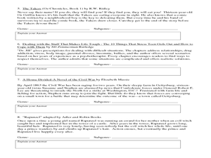 Printables Genre Worksheet idenfigy genre and sub 5th 7th grade worksheet lesson planet worksheet