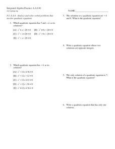 Worksheet Quadratic Word Problems Worksheet integrated algebra practice a 8 1 quadratic word problems worksheet