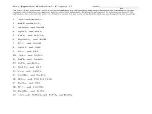 Printables Net Ionic Equations Worksheet net ionic equations worksheet davezan equation worksheet