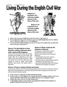 Printables Civil War Worksheet living during the english civil war 7th 10th grade worksheet worksheet