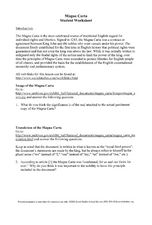 Printables Magna Carta Worksheet magna carta student worksheet 9th 12th grade lesson worksheet