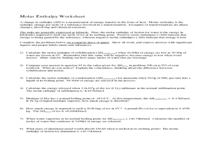 Printables Enthalpy Worksheet enthalpy worksheet davezan