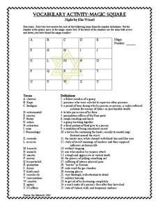 Printables Night Elie Wiesel Worksheets night by elie wiesel lesson plans worksheets reviewed teachers vocabulary activity magic square