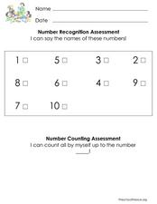 number recognition assessment pre k kindergarten lesson plan lesson