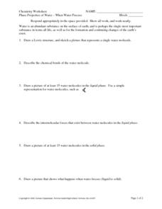 Worksheets Properties Of Water Worksheet properties of water worksheet intrepidpath phase when freezes 10th 12th grade