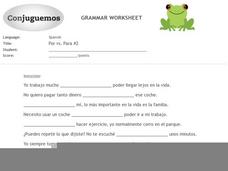 Printables Por Vs Para Worksheet por vs para 2 6th 9th grade worksheet lesson planet worksheet