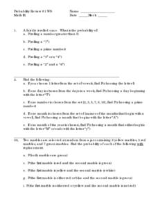 Printables Probability Review Worksheet probability review worksheet syndeomedia hypeelite