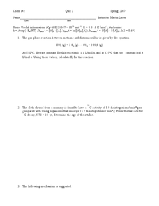 Printables Reaction Rates Worksheet quiz 2 chemistry reaction rates higher ed worksheet lesson planet worksheet