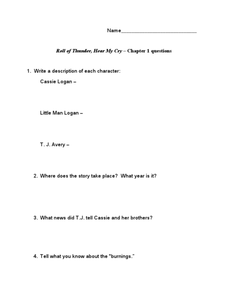 Roll of thunder hear my cry essay questions