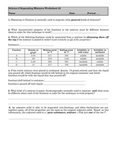 Printables Separating Mixtures Worksheet collection of separating mixtures worksheet bloggakuten 2 7th 10th grade lesson plan