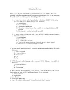 Worksheets Mass Mass Problems Worksheet sliding mass problems 9th 12th grade worksheet lesson planet worksheet