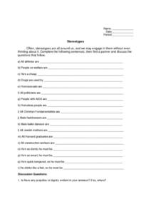 Printables Diary Of Anne Frank Worksheets stereotypes in the diary of anne frank 7th 8th grade worksheet worksheet