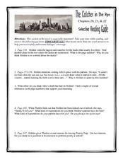 Printables Catcher In The Rye Worksheets catcher in the rye worksheets bloggakuten collection of bloggakuten
