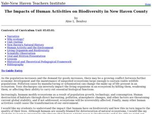Impacts of human activities