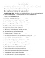Worksheet Noun Clause Worksheet the noun clause 6th 8th grade worksheet lesson planet worksheet
