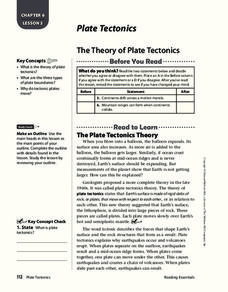 Worksheets Theory Of Plate Tectonics Worksheet the theory of plate tectonics 4th 7th grade worksheet lesson worksheet